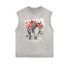 Stone Wash Abstract Pattern Tank Top