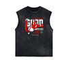 Sleeveless Abstract Street Fashion Graphic Tee