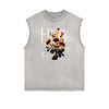 Stone Wash Abstract Pattern Tank Top