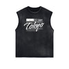 Sleeveless Abstract Street Fashion Graphic Tee