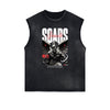 Sleeveless Abstract Street Fashion Graphic Tee