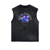 Sleeveless Washed Street Style Graphic T Shirt