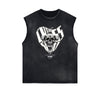 Sleeveless Washed Street Style Graphic T Shirt