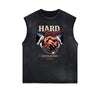 Sleeveless Washed Street Style Graphic T Shirt