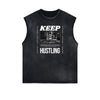 Washed Faded Streetwear Pattern Tank