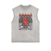 Sleeveless Stone Wash Streetwear Graphic Tee