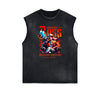 Sleeveless Street Style Abstract Pattern T Shirt