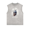 Stone Wash Streetwear Pattern Tank Top