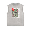 Stone Wash Streetwear Pattern Tank Top