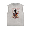 Stone Wash Streetwear Pattern Tank Top