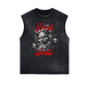 Sleeveless Black Streetwear Inspired Graphic Tee