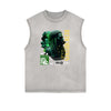 Sleeveless Rebellious Streetwear Pattern T Shirt