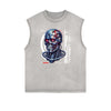 Sleeveless Rebellious Streetwear Pattern T Shirt