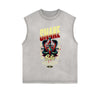 Sleeveless Rebellious Streetwear Pattern T Shirt