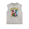 Sleeveless Rebellious Streetwear Pattern T Shirt