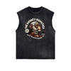 Sleeveless Streetwear Graphic Thick T Shirt