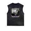 Sleeveless Streetwear Graphic Thick T Shirt