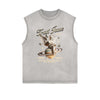 Street Style Washed Faded Thick Tank Top