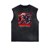 Sleeveless Streetwear Graphic Thick T Shirt