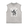 Street Style Washed Faded Thick Tank Top