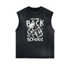 Sleeveless Streetwear Graphic Thick T Shirt