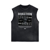 Sleeveless Streetwear Graphic Thick T Shirt