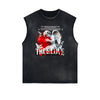 Washed Faded Cupid Statues Graphic Tank Top