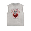 Sleeveless Stone Wash Cupid Statues Graphic Tee