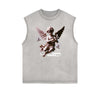 Sleeveless Stone Wash Cupid Statues Graphic Tee