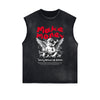 Washed Faded Cupid Statues Graphic Tank Top