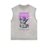 Sleeveless Stone Wash Cupid Statues Graphic Tee