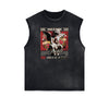 Washed Faded Cupid Statues Graphic Tank Top