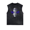 Washed Faded Cupid Statues Graphic Tank Top