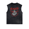 Washed Faded Cupid Statues Graphic Tank Top