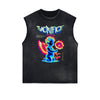 Washed Faded Cupid Statues Graphic Tank Top