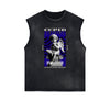 Washed Faded Cupid Statues Graphic Tank Top