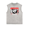 Sleeveless Stone Wash Anime Graphic Tee