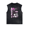 Washed Thick Anime Pattern Tank Top