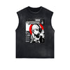 Washed Thick Anime Pattern Tank Top