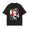 Stone Wash Anime Graphic T Shirt