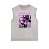 Washed Faded Y2K Anime Pattern Tank Top