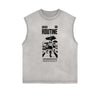 Washed Faded Y2K Anime Pattern Tank Top