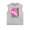 Washed Faded Y2K Anime Pattern Tank Top