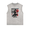 Washed Faded Y2K Anime Pattern Tank Top