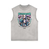 Washed Faded Y2K Anime Pattern Tank Top