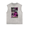 Washed Faded Y2K Anime Pattern Tank Top