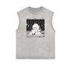 Washed Faded Y2K Anime Pattern Tank Top