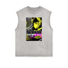 Washed Faded Y2K Anime Pattern Tank Top