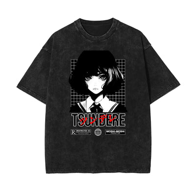 Black Y2K Anime Streetwear Graphic Tee