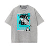 Gray Y2K Anime Streetwear Graphic Tee